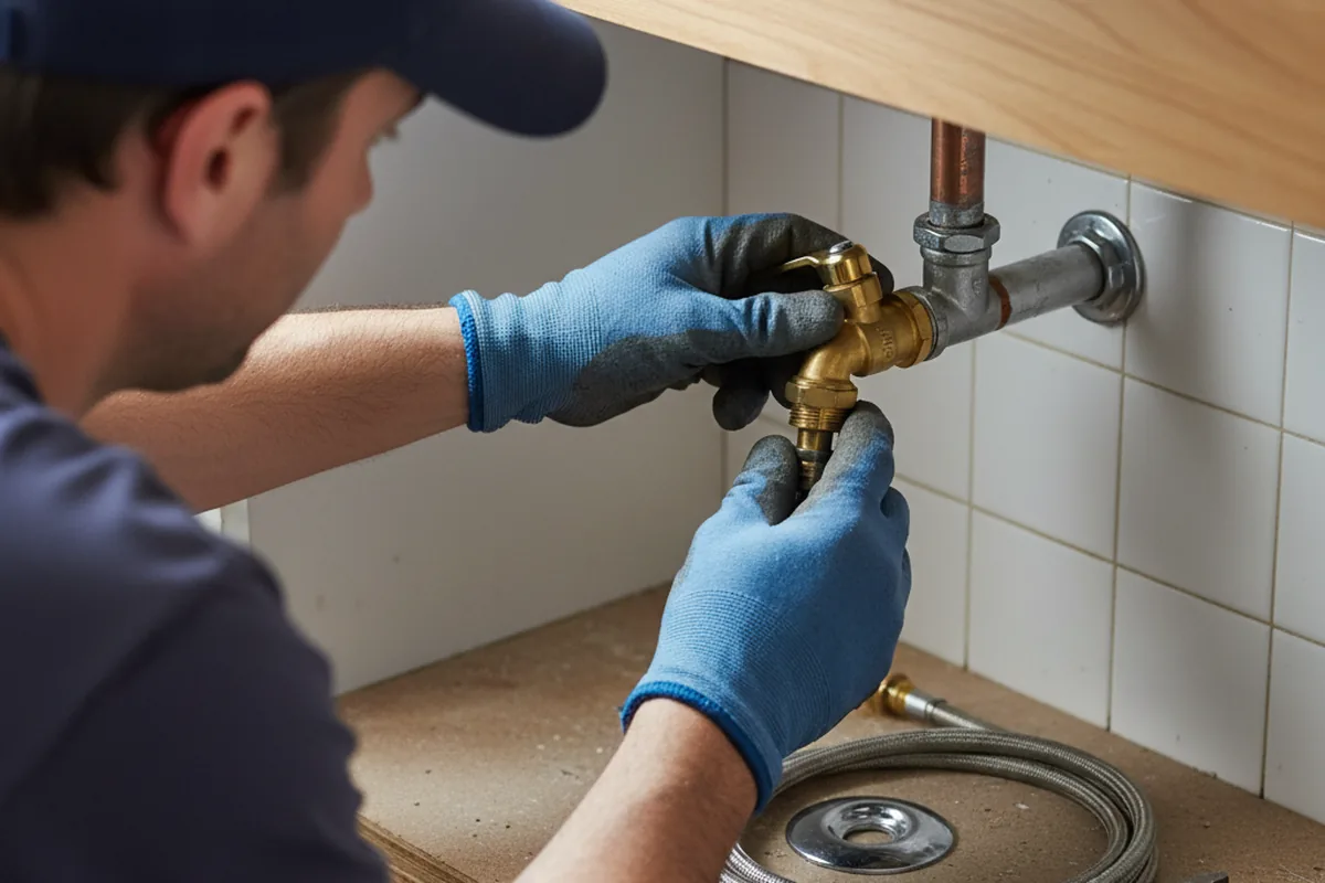 Shutoff valve and fitting work during Burst Pipe Repair in Parsons